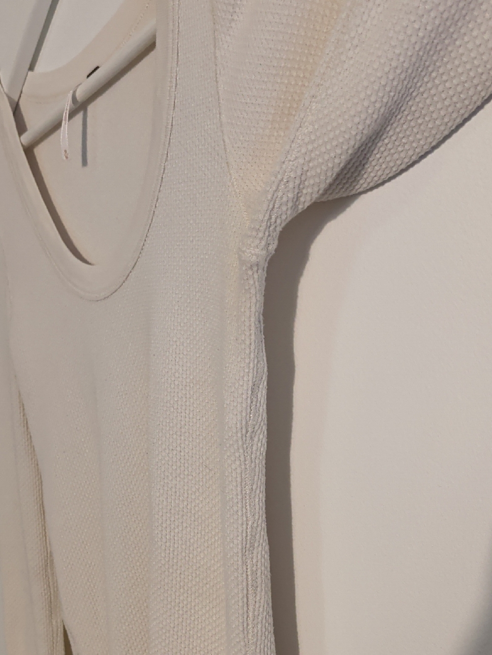 FREE PEOPLE cream long-sleeve scoop neck long sleeve with embroidered cuffs - Picture 7 of 10